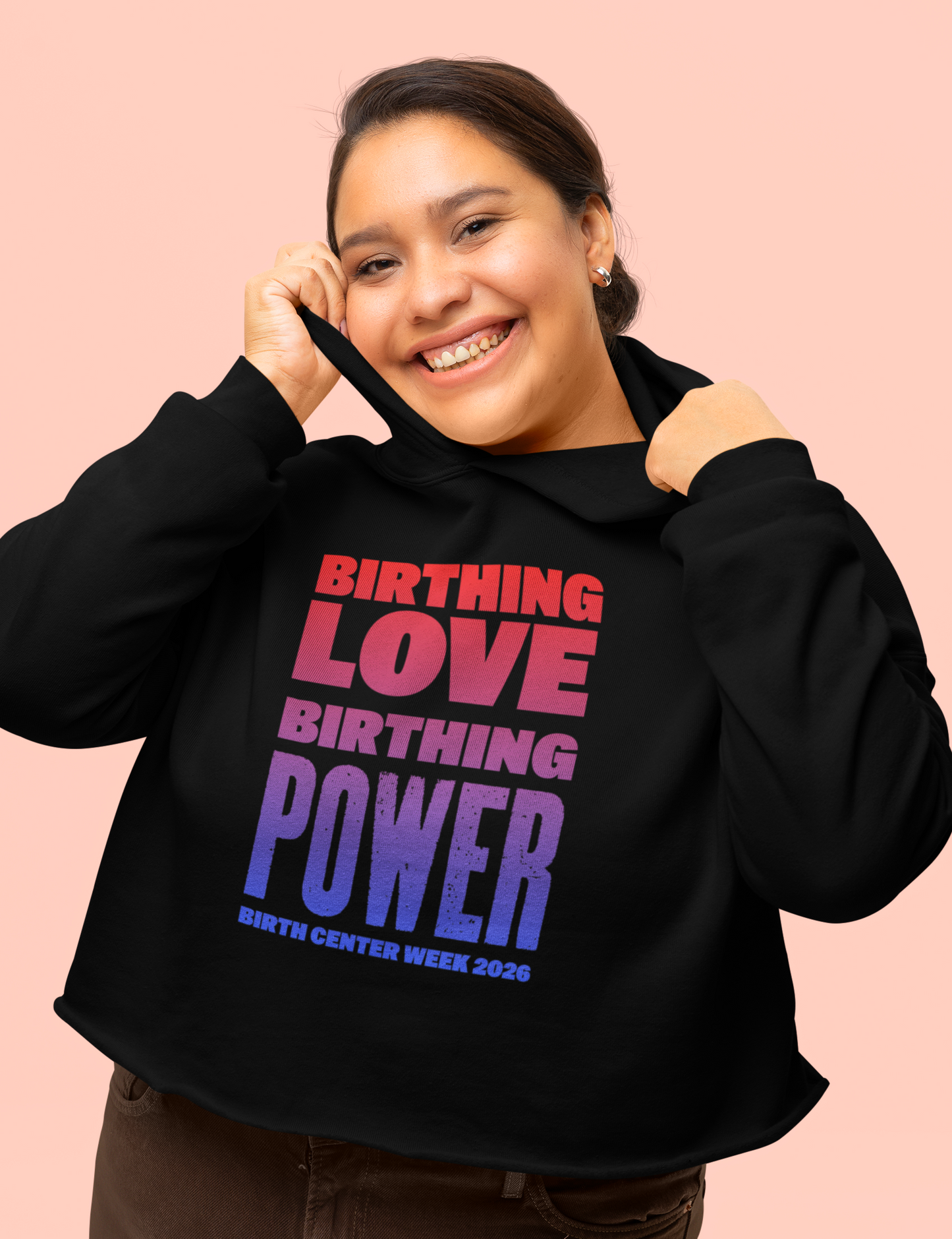 Birth Center Week Cropped Hoodie