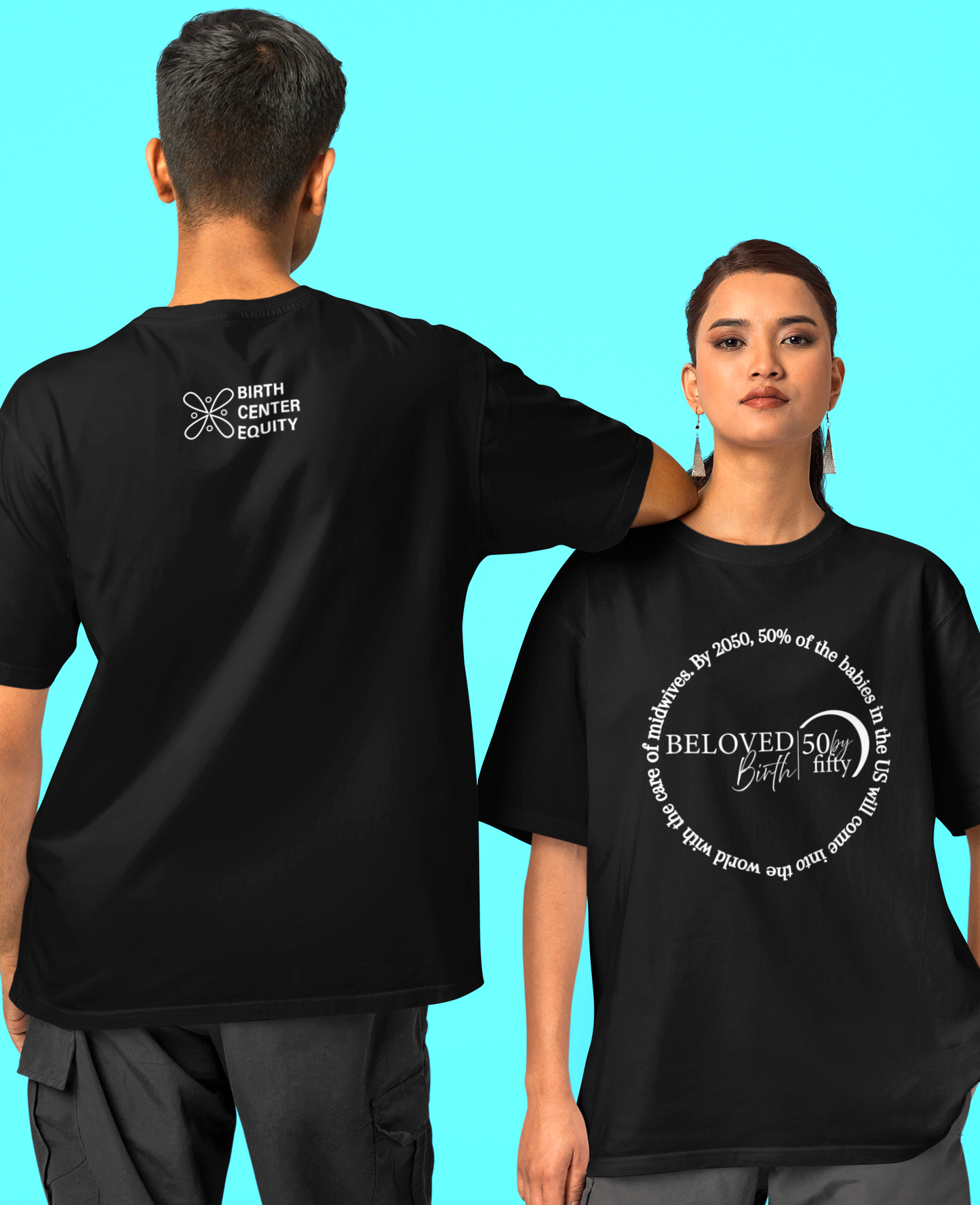 50 by 50 Medallion White/Black Short-Sleeve Unisex T-Shirt