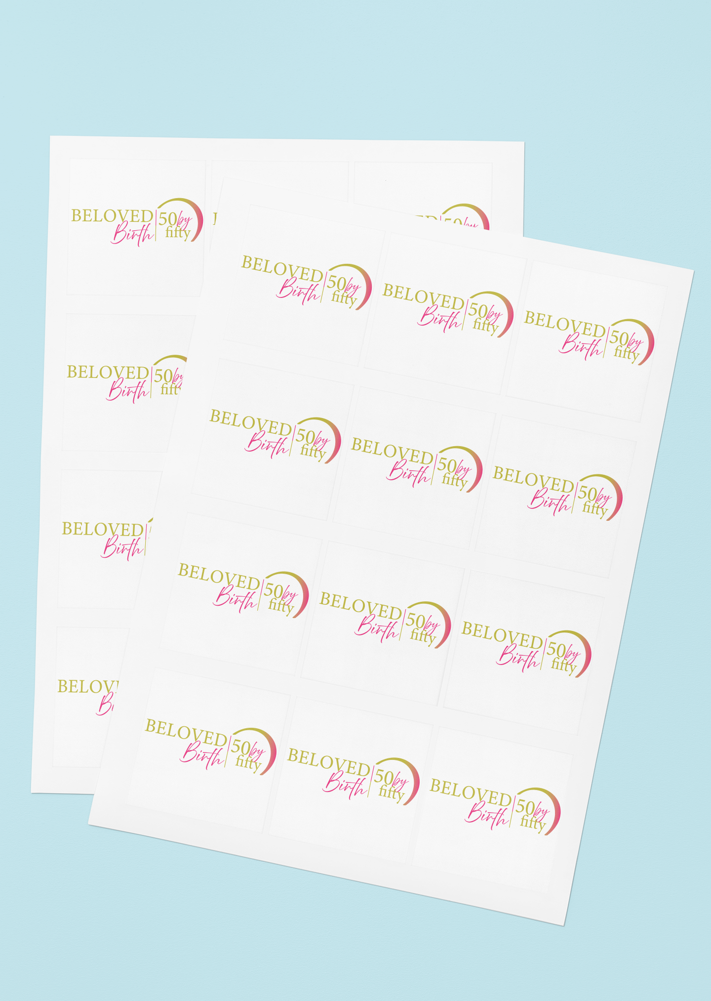 50 by 50 Bubble-free stickers